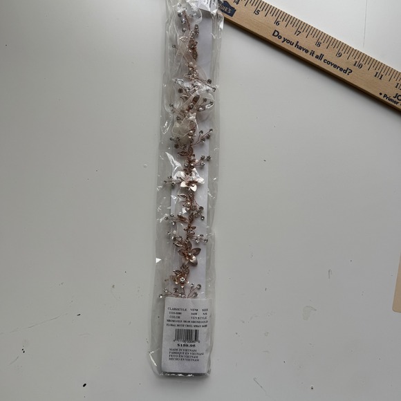 Rose Gold Crystal Flower Bridal Sash Sparkle‎ - Picture 10 of 10